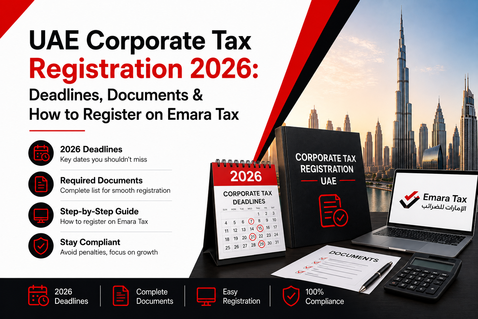 UAE Corporate Tax Registration 2026: Deadlines, Documents & How to Register on Emara Tax