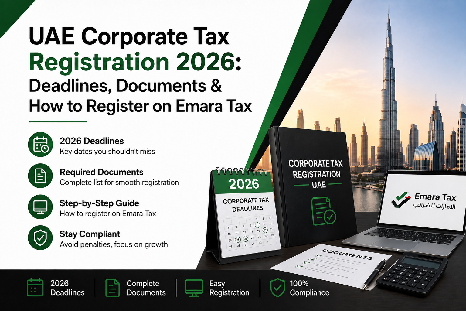 UAE Corporate Tax Registration 2026: Deadlines, Documents & How to Register on Emara Tax